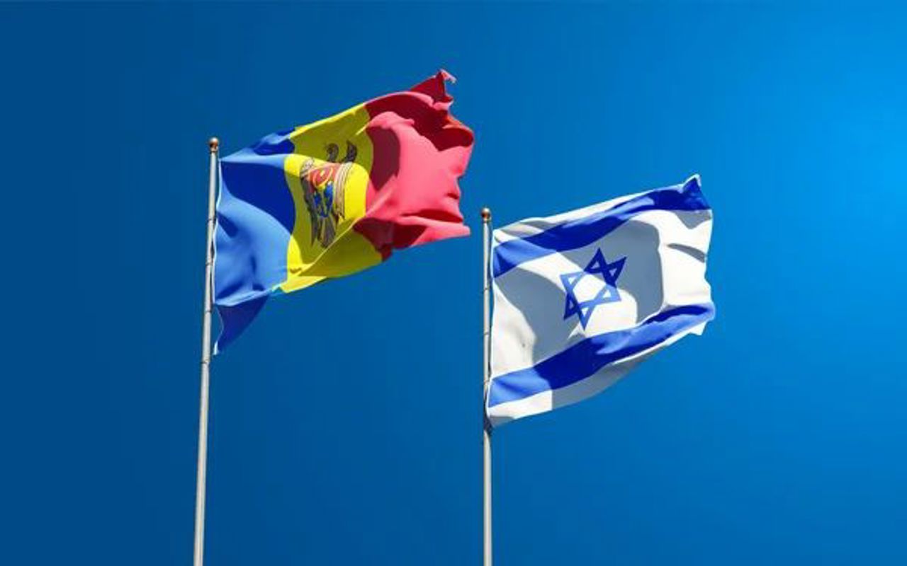 Drapelul Republicii Moldova și a statului Israel