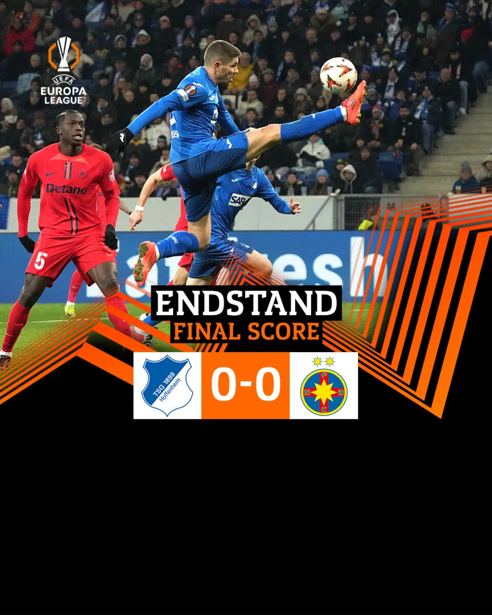 Liga Europa. Hoffenheim - FCSB, 0-0. Campioana României, un rezultat cu bătaie spre primăvara europeană