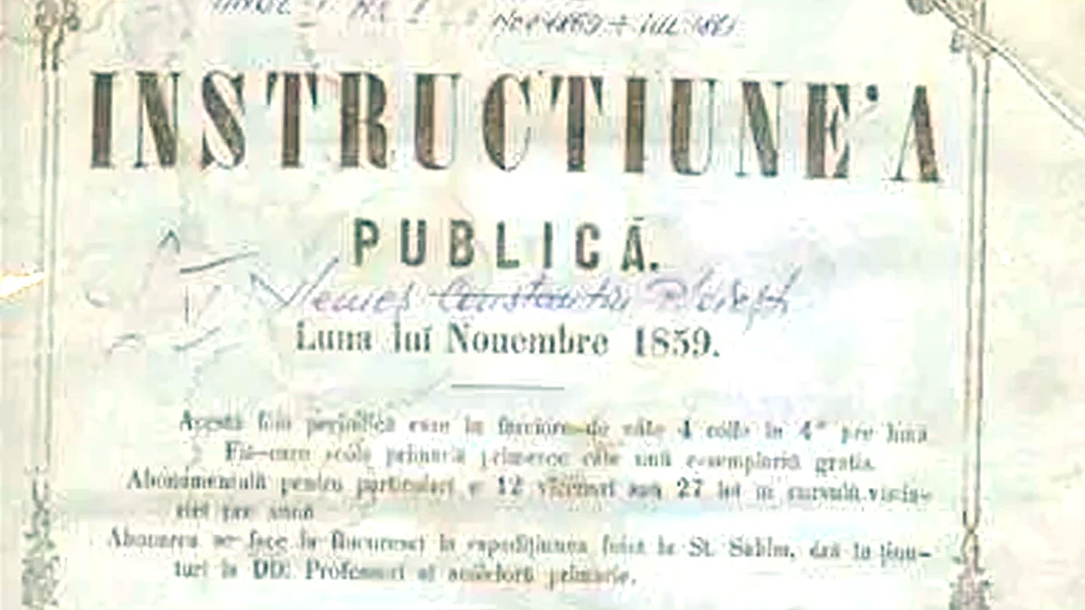 Instrucțiunea publică, 1859