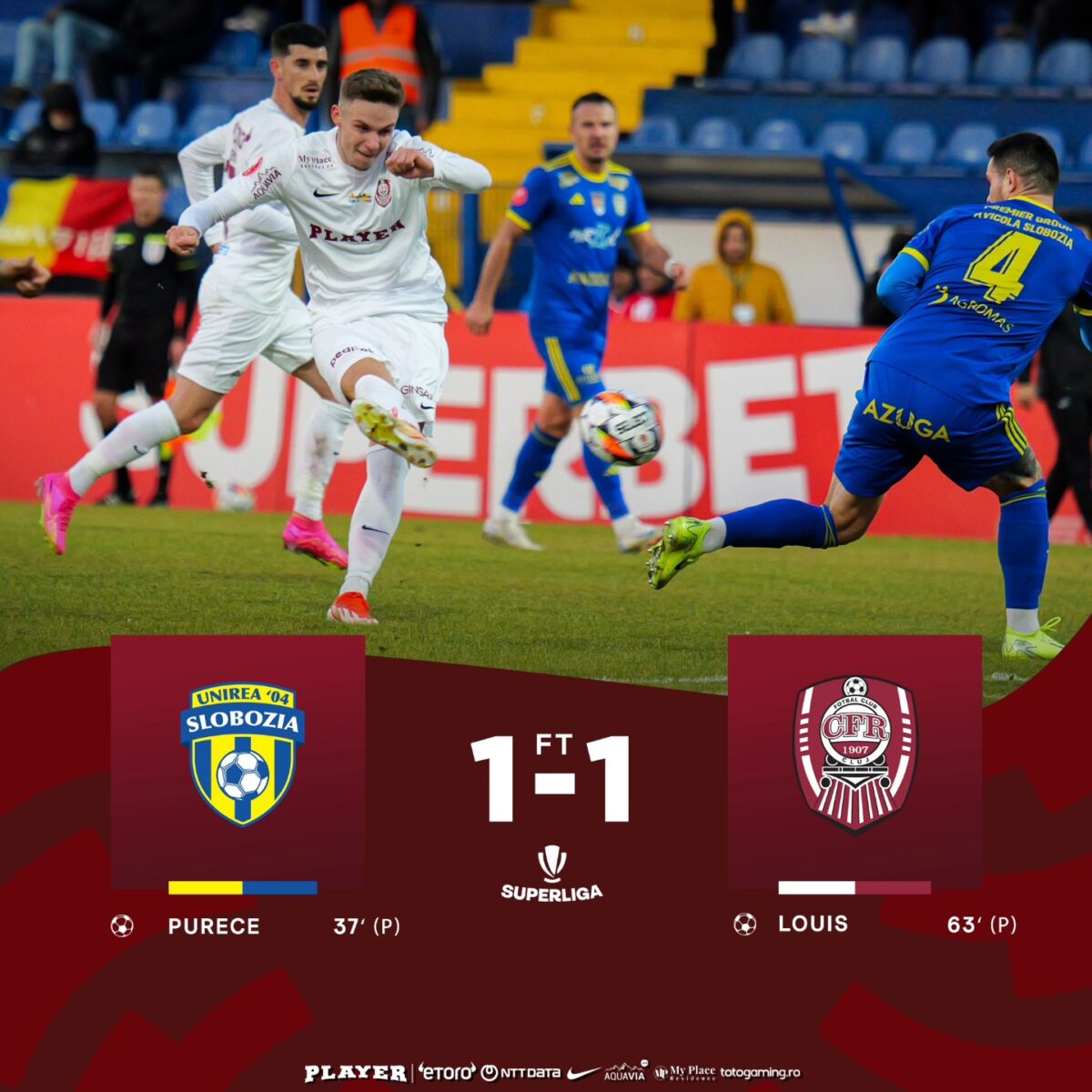 Unirea Slobozia - CFR Cluj, scor 1-1. O remiză care încurcă echipa lui Dan Petrescu. Antrenorul, criză de nervi și eliminare