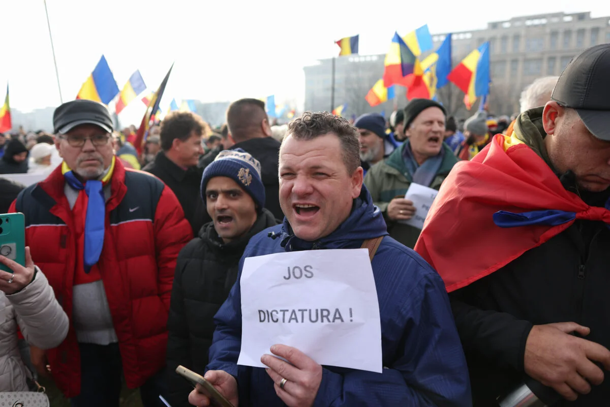 Protest, susținători Călin Georgescu