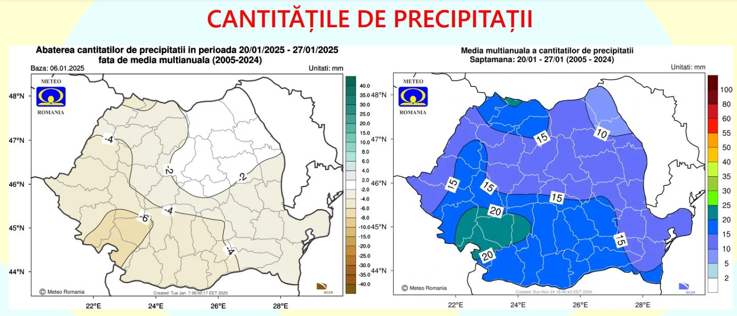 cantitatile de precipitatii