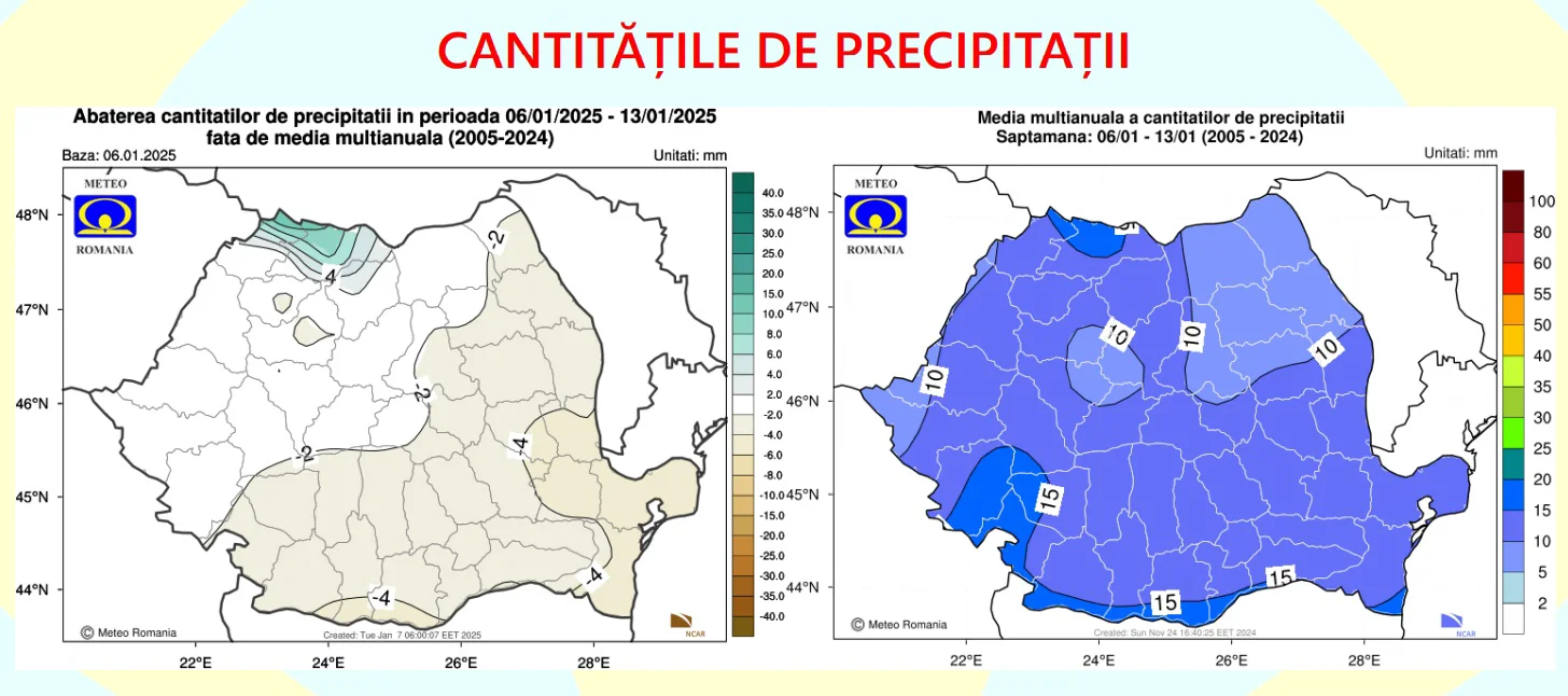 cantitatile de precipitatii