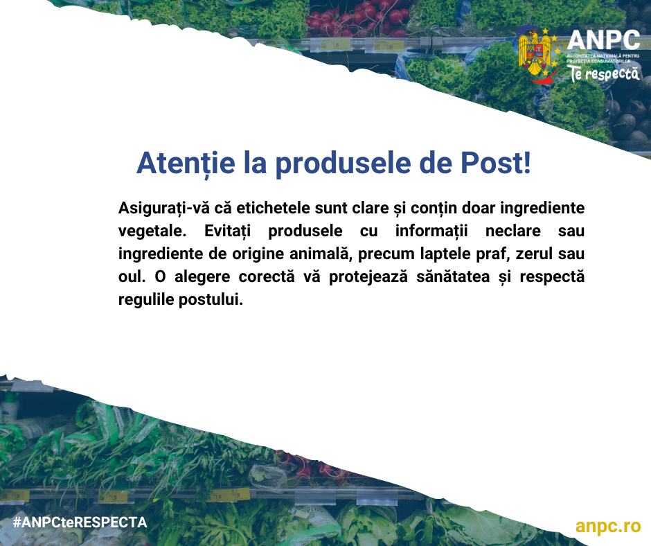 ANPC: alimente de post