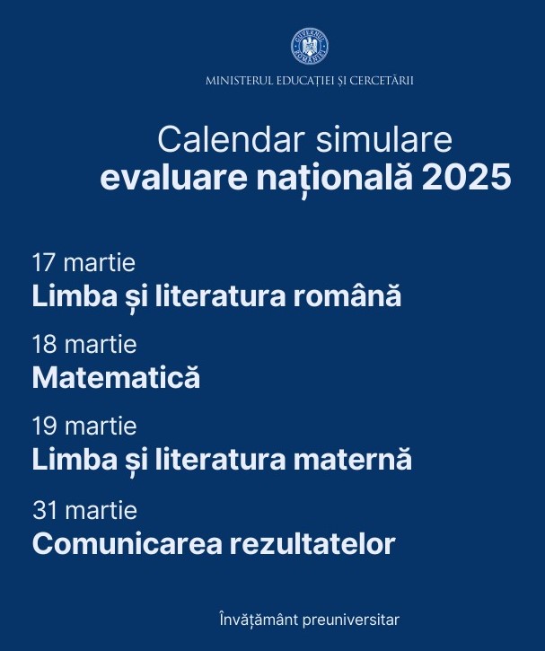 Simulare Evaluarea Națională 2025