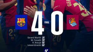 La Liga. FC Barcelona învinge echipa Real Sociedad, scor 4-0