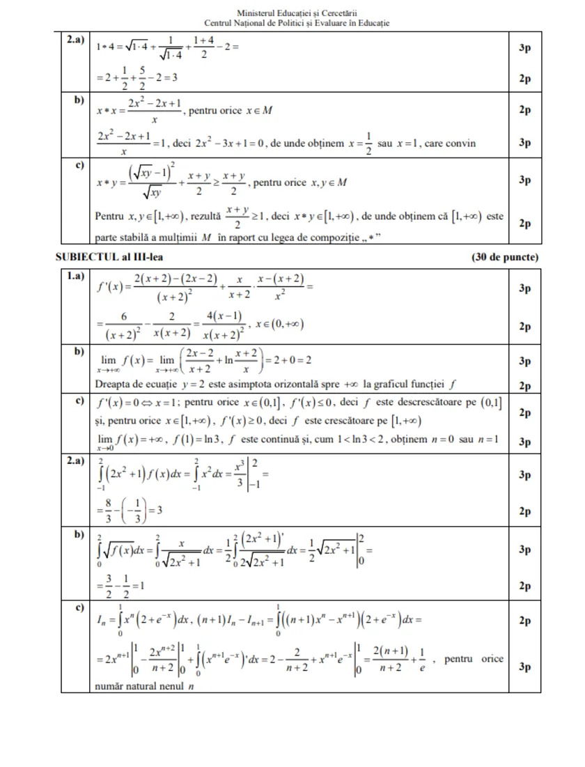 Barem simulare bac 2025