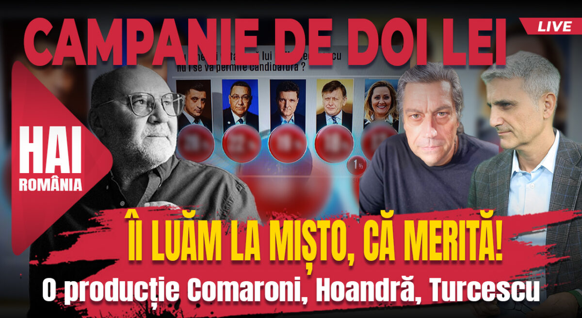 Îi luăm la mișto, că merită! Hai live cu Turcescu la 12:00.