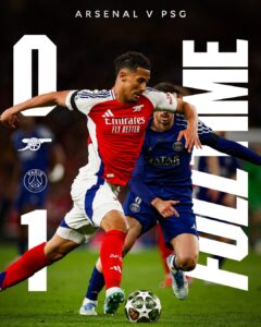 Liga Campionilor. Arsenal - PSG, 0-1. Francezii, favoriți la calificarea în finală