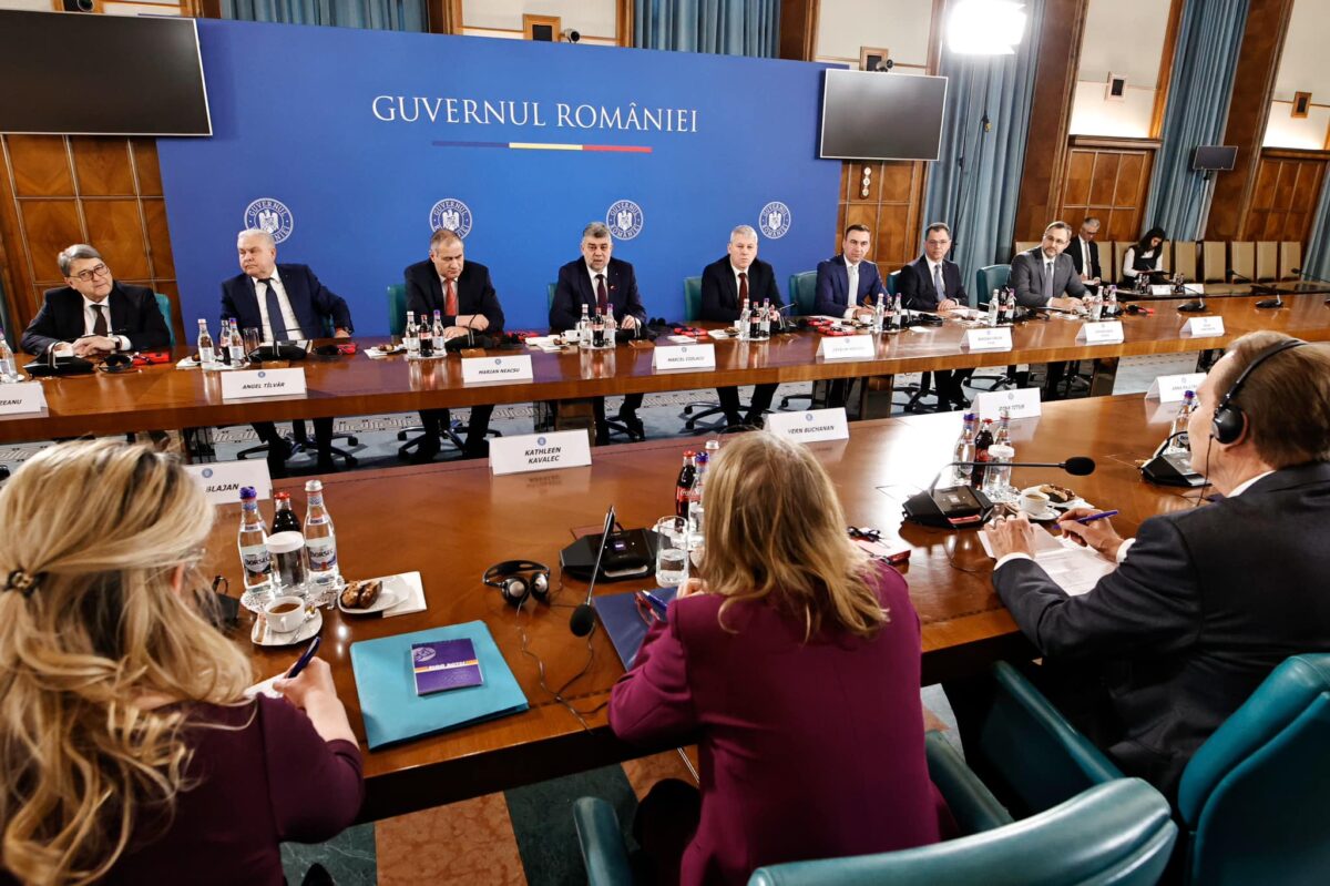 Marcel Ciolacu și delegația SUA