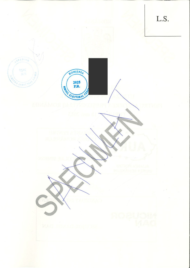 Buletinul de vot pentru secțiile de votare din străinătate