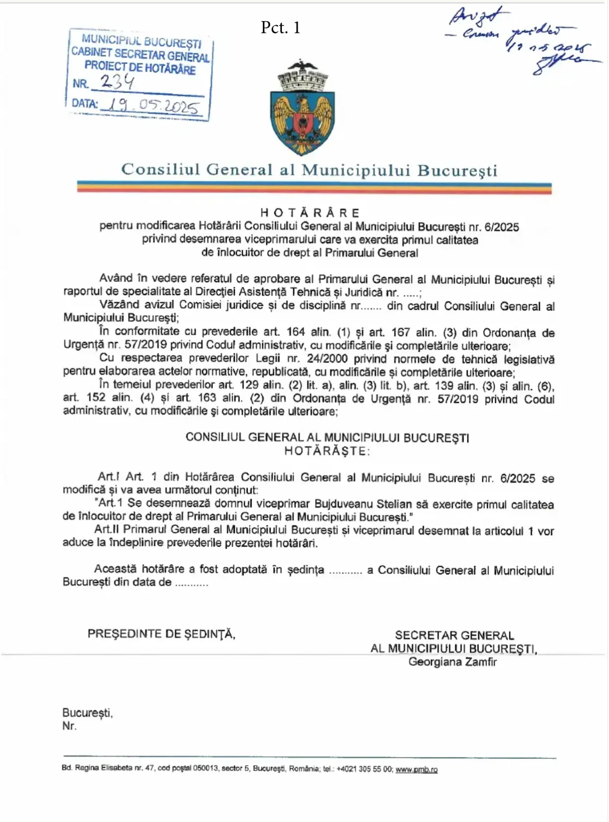 Proiect hotărâre CGMB