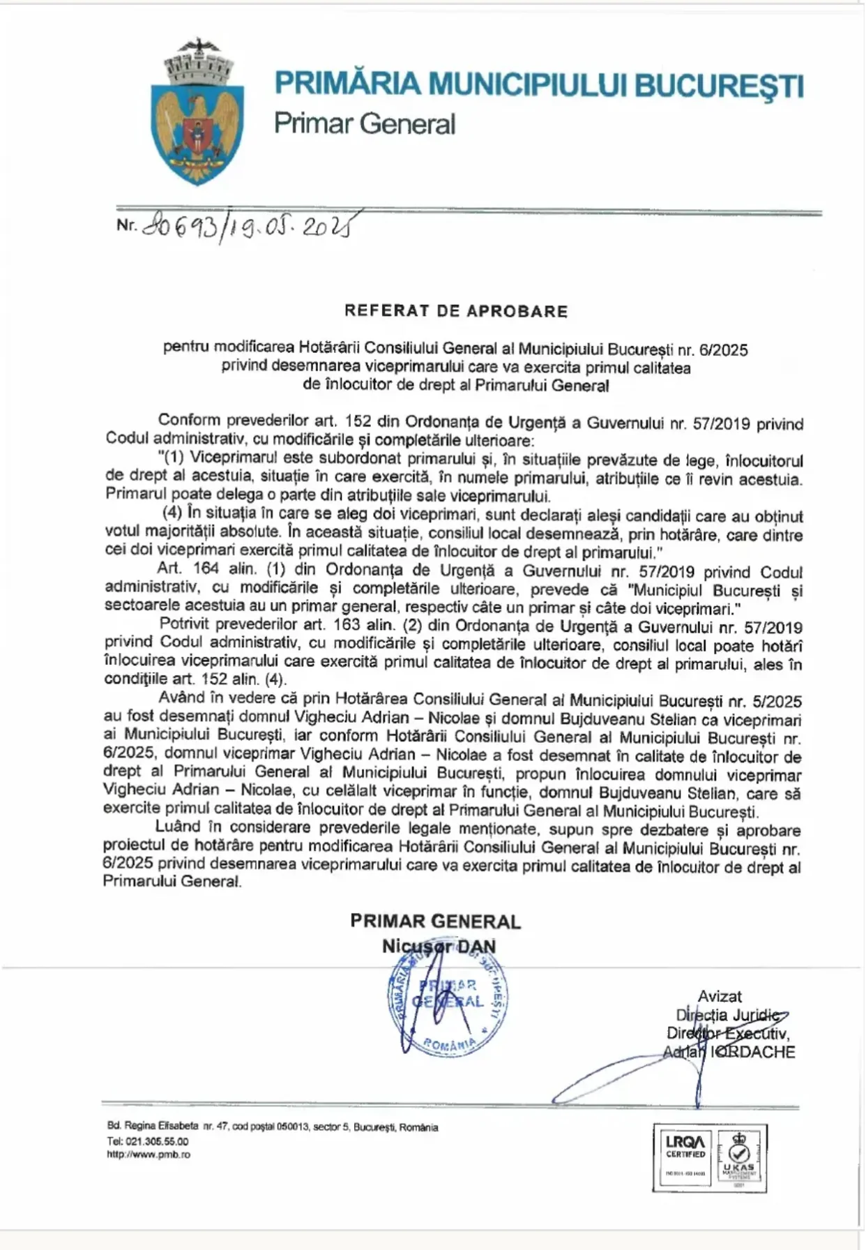 Proiect hotărâre CGMB