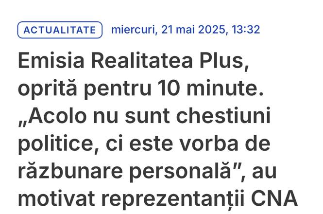 Victor Ponta, despre Realitatea