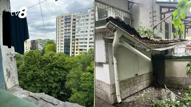 La un pas de tragedie. Balconul unui cămin studenţesc din Capitală s-a prăbuşit