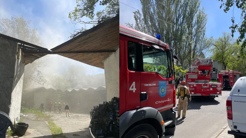 Restaurant de fițe, cuprins de flăcări. A fost activat planul roșu de intervenție. Video