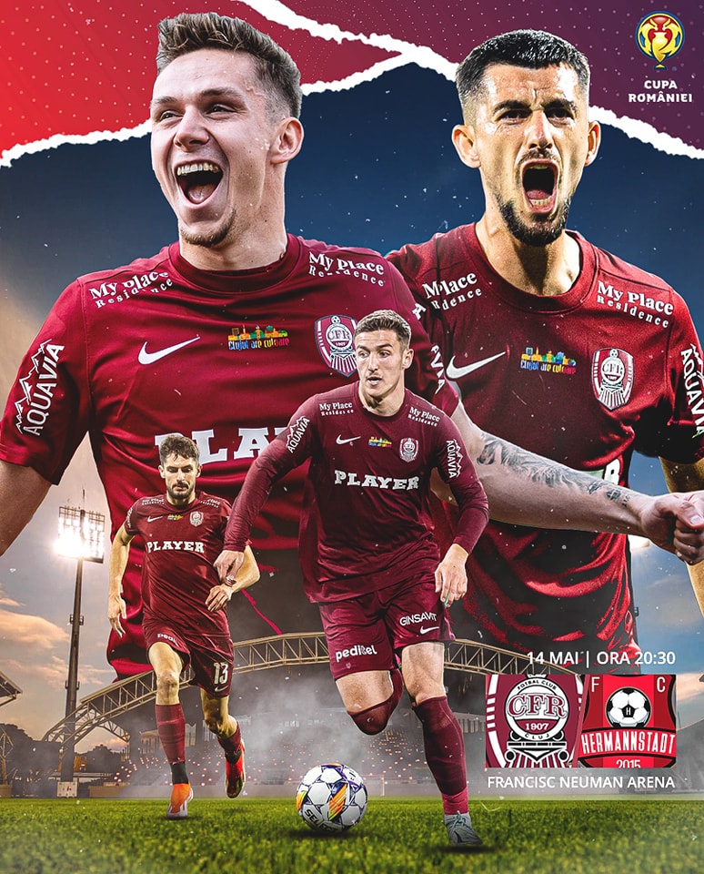 Cupa României. CFR Cluj - Hermannstadt, 3-2. Echipa lui Dan Petrescu a câștigat trofeul. Live