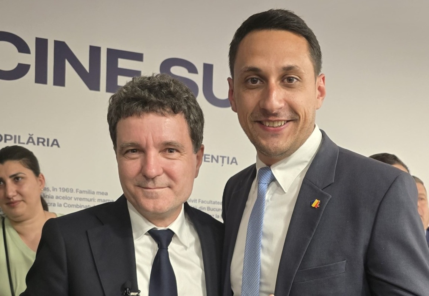 Președintele României, Nicușor Dan, și fondatorul partidului DREPT, Vlad Gheorghe (sursă foto: Facebook / Vlad Gheorghe)