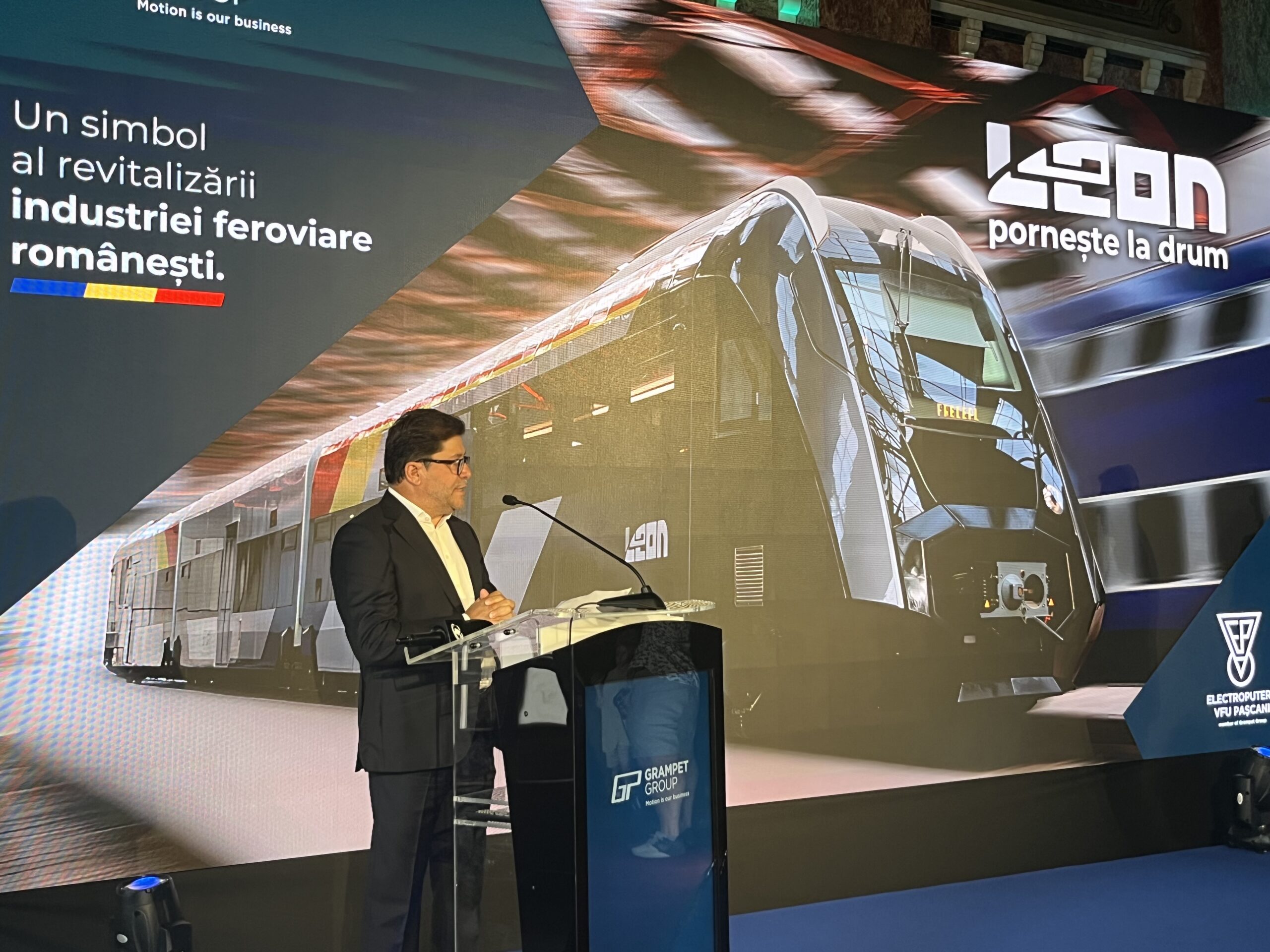 Gruia Stoica, Președinte GRAMPET Group, la evenimentul de inaugurare al trenului. (sursă foto: arhiva companiei)