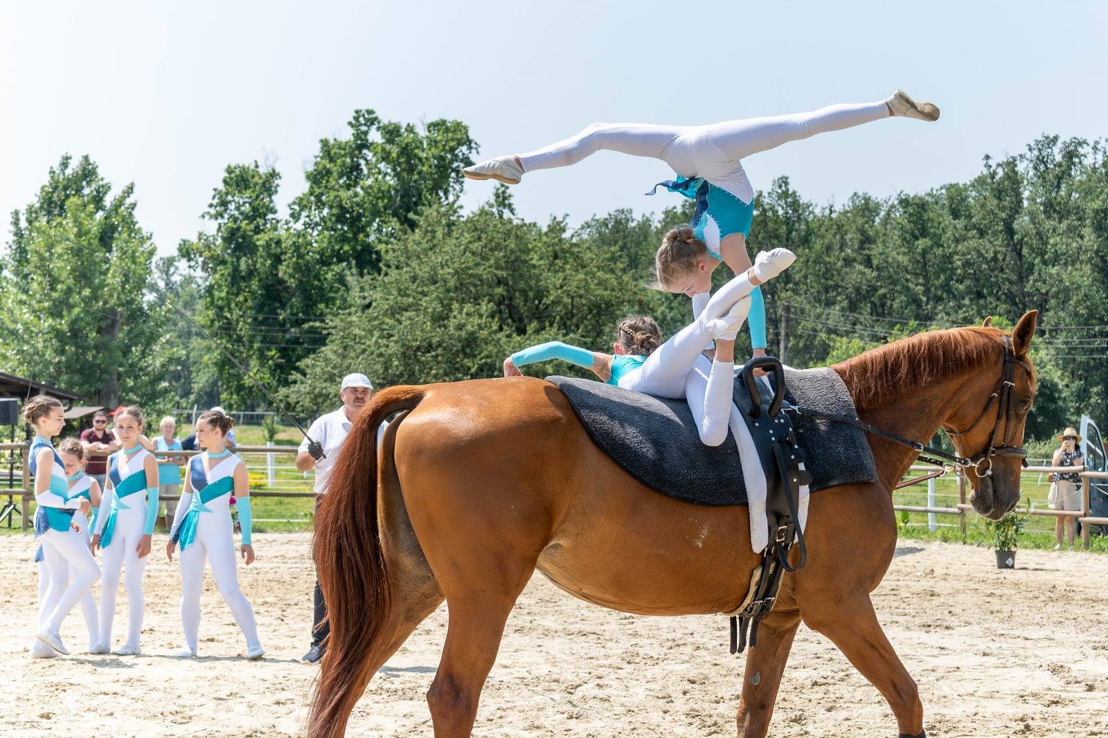 Spectacol călare. A pus bazele unui club de Voltije, inspirată de bunicul său care a fost la Cavalerie