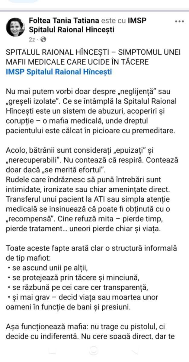 Postare Tatiana Foltea