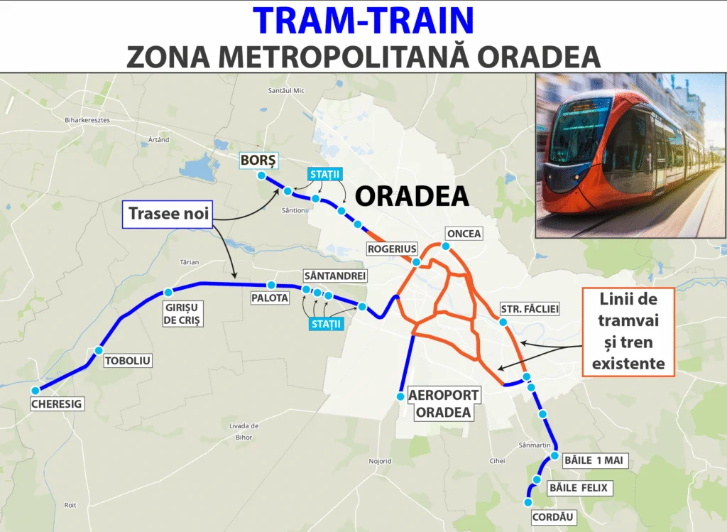Orașul din România în care vor fi puse în circulație primele tramvaie-tren