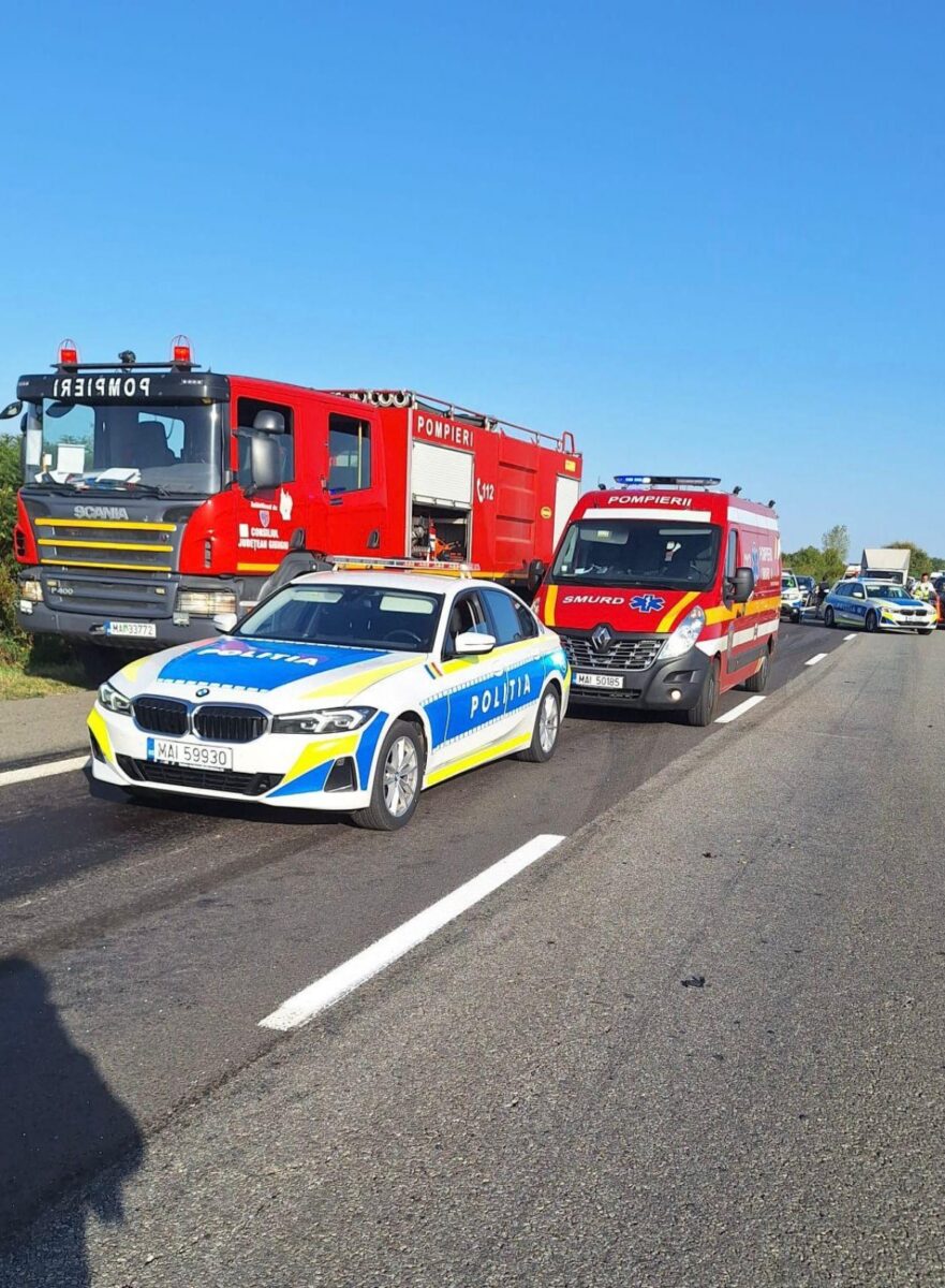 Autostrada A1, blocată după un accident grav. A fost activat Planul Roșu
