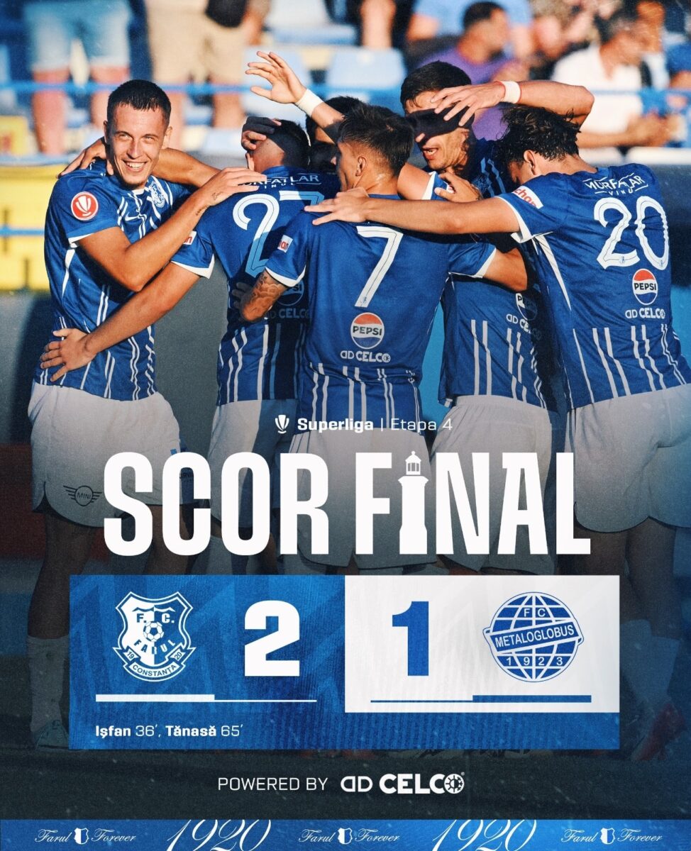 Superliga. Farul Constanța - Metaloglobus, 2-1. Echipa lui Zicu este lideră