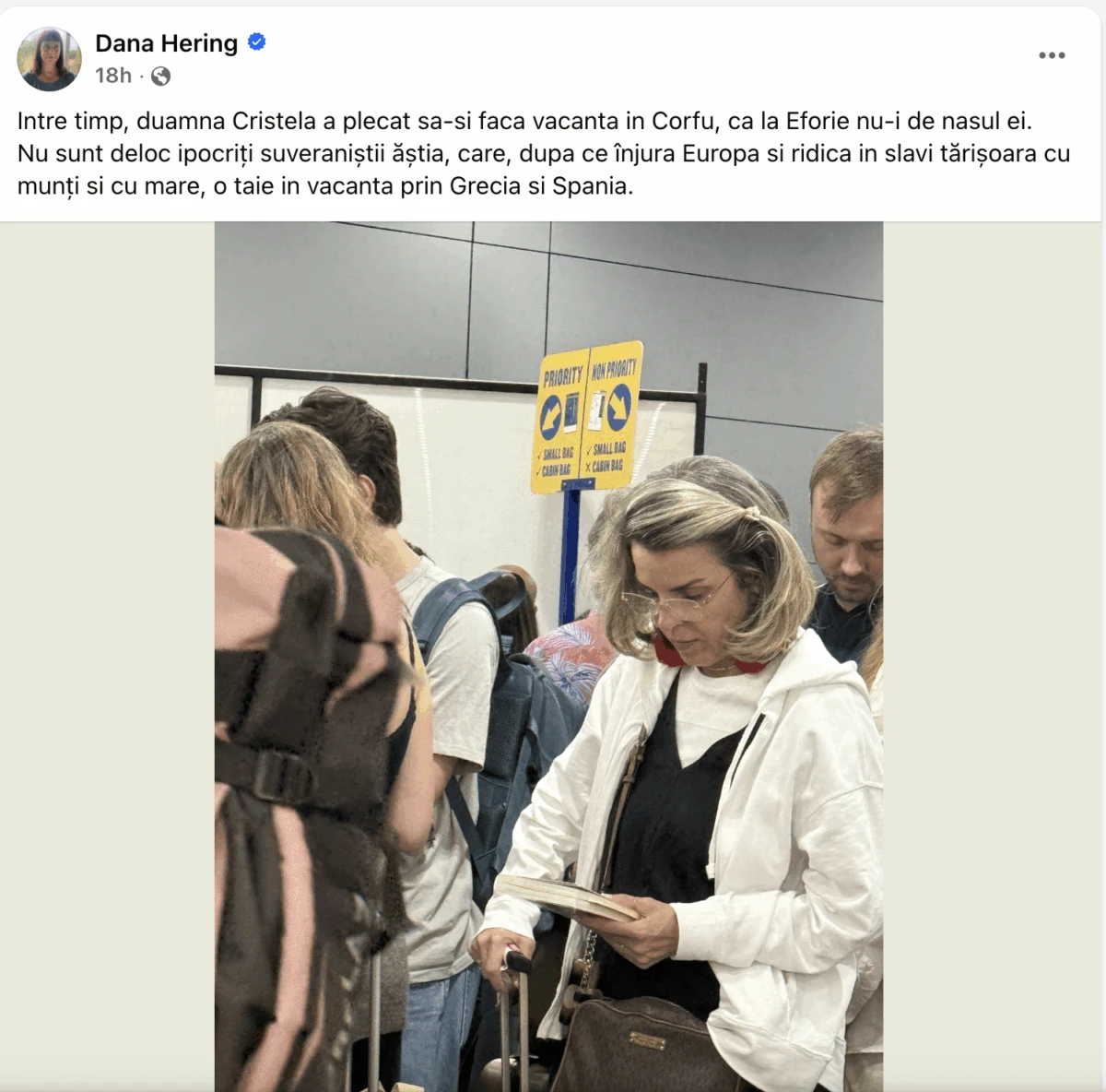 Soția lui Călin Georgescu, hărțuită online. Imagini cu Cristela Georgescu în aeroportul Otopeni
