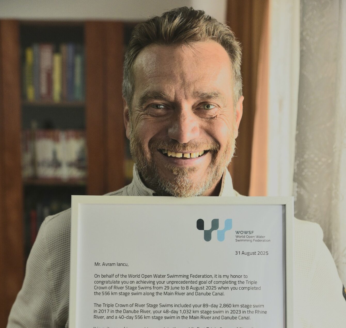 Avram Iancu a devenit primul român care primește distincția „Triple Crown of Rivers Stage Swims Challenge”