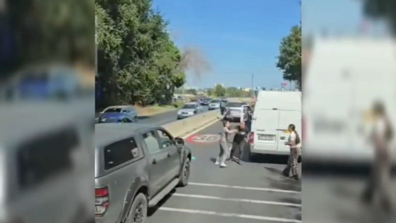 Circulație blocată de o bătaie în trafic, la Constanța