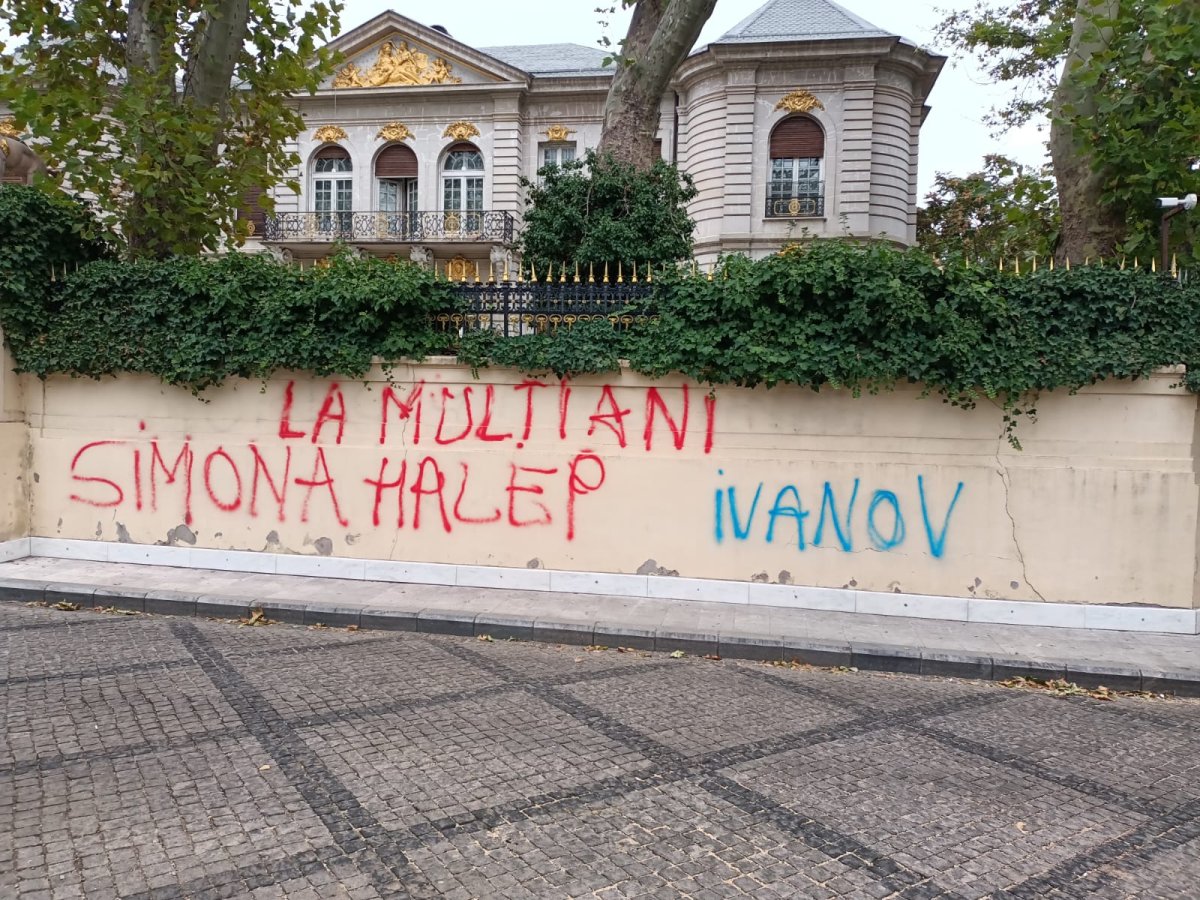 Gardul palatului lui Becali, vandalizat. Autorul spune că latifundiarul îi datorează milioane de euro