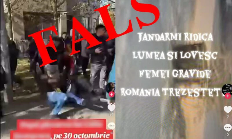 Jandarmeria Română semnalează un nou fake-news. „În niciun moment jandarmii nu au agresat femeia însărcinată”
