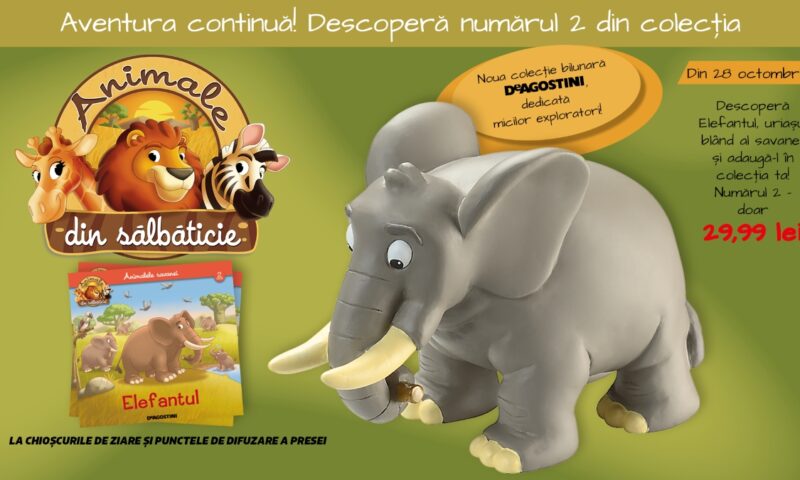 Descoperă lumea fascinantă a elefanților! Numărul 2 din colecția „Animale din Sălbăticie” – o colecție DeAgostini