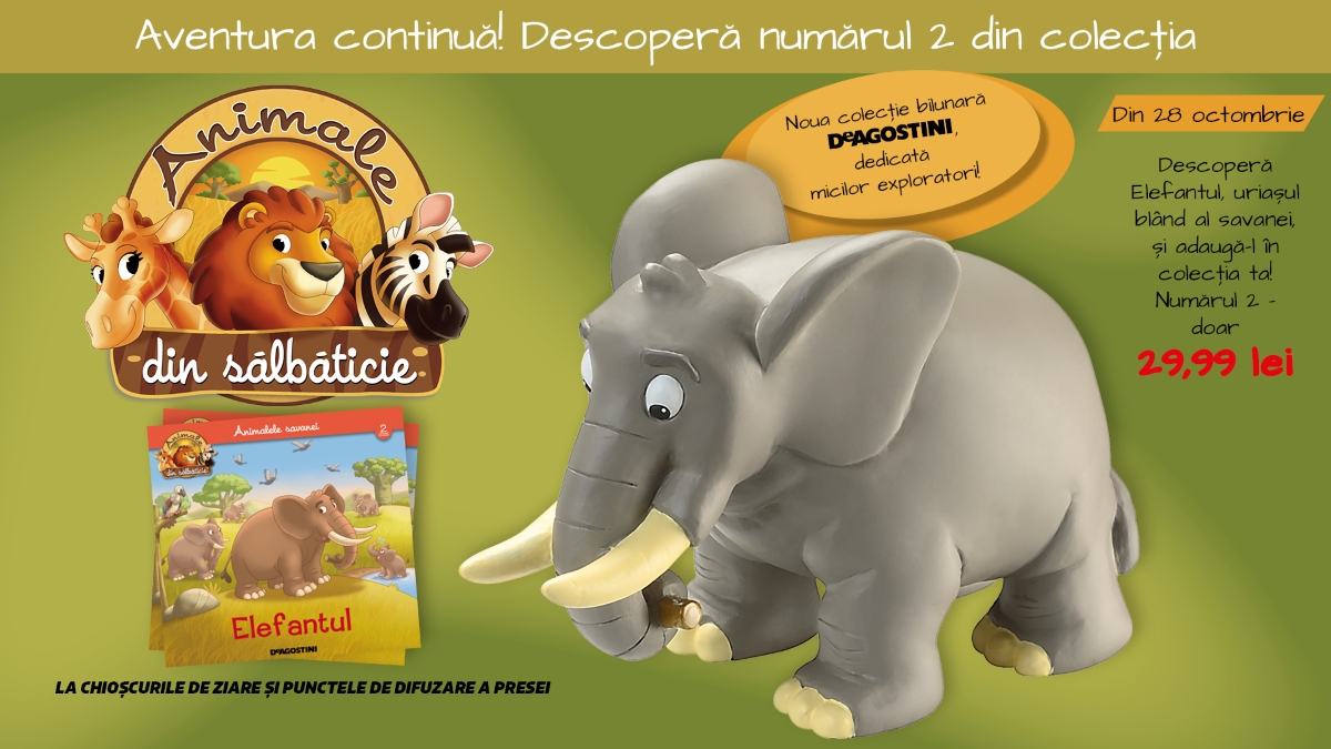 Descoperă lumea fascinantă a elefanților! Numărul 2 din colecția „Animale din Sălbăticie” – o colecție DeAgostini