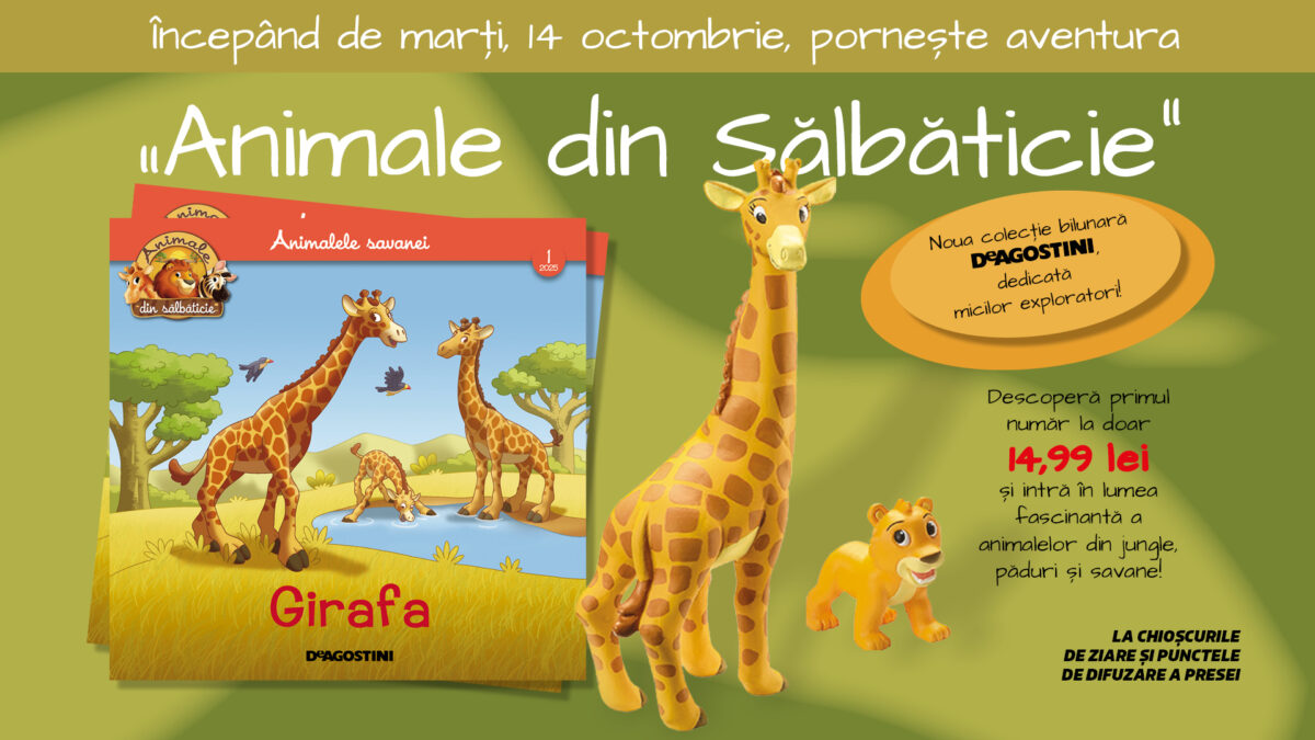 Descoperă lumea fascinantă a animalelor sălbatice cu noua colecție DeAgostini! „Animale din Sălbăticie” – Aventură, joacă și descoperire pentru întreaga familie