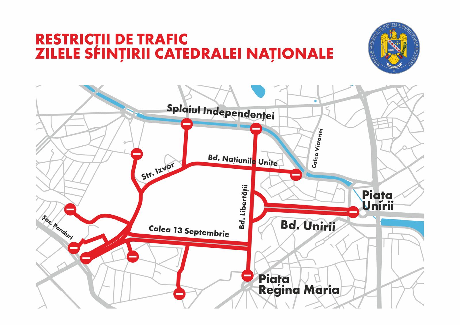 Harta restricții trafic București