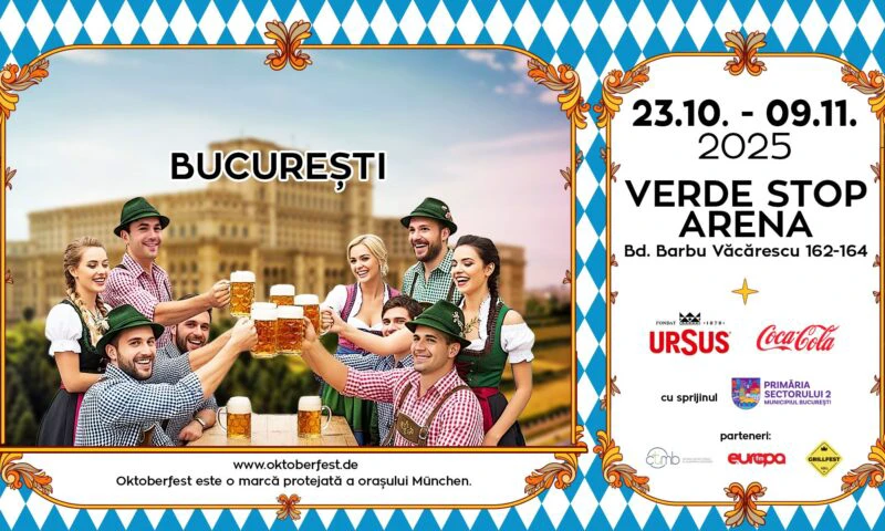 A început Oktoberfest București! Primarul dă cep la primul mare butoi cu bere. Fanfara bavareză și Direcția 5 deschid oficial festivalul toamnei