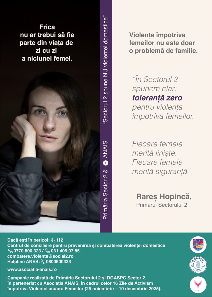 Sectorul din București cu toleranță zero față de violența împotriva femeilor