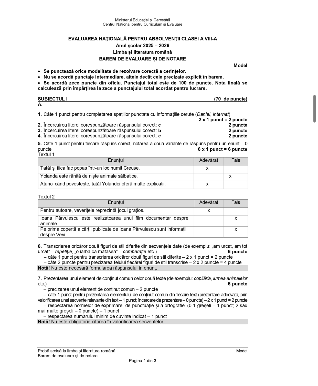 Evaluare Nationala Barem
