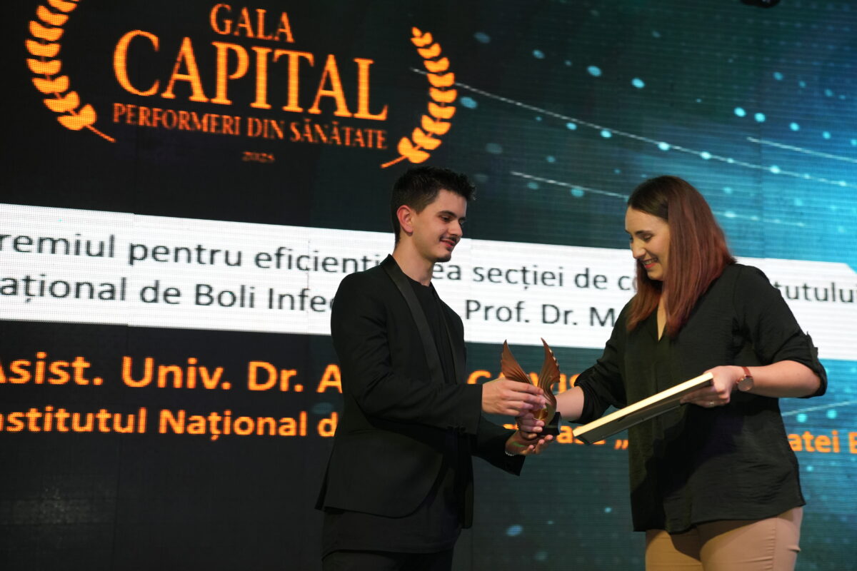 Gala Capital Performeri din Sănătate 2025. Dr. Angelica Vișan a primit premiul pentru eficientizarea secției de copii a Spitalului Matei Balș