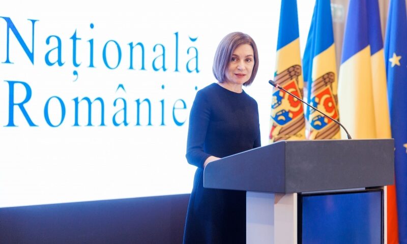 Maia Sandu, la recepția dedicată Zilei Naționale a României: Trăim sub presiunea unui război brutal la hotarele noastre