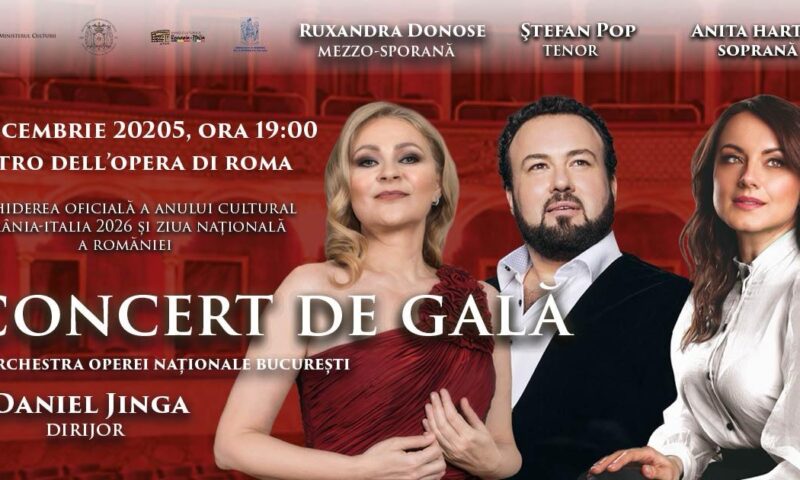 Opera Națională București deschide oficial Anul Cultural România - Italia 2026 printr-un Concert de Gală susținut la Roma de Ziua Națională a României