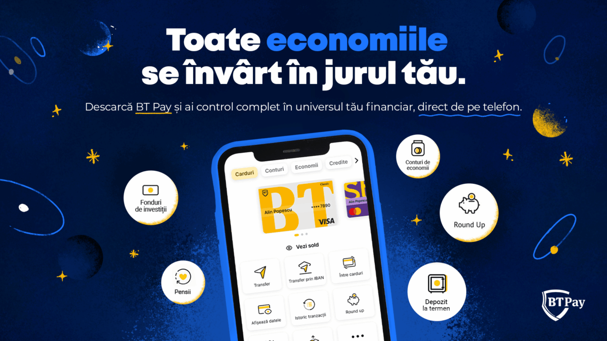 Investiții, economii și pensii facultative, la un ”tap” distanță, prin aplicația BT Pay