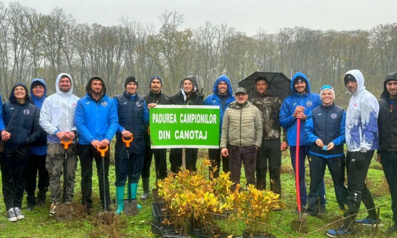 „Pădurea Campionilor” prinde rădăcini la Snagov. Canotorii români au plantat 1.000 de stejari