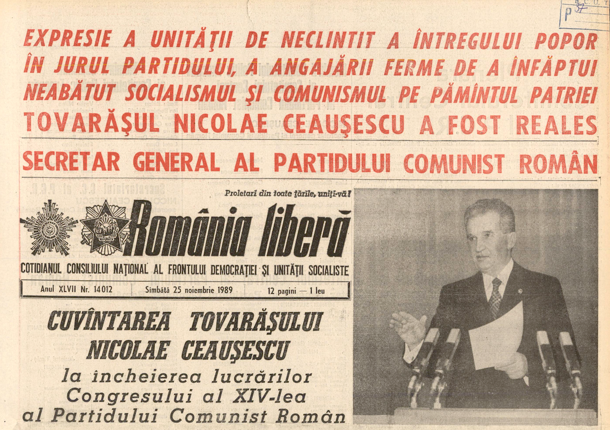 Congres realegerea N. Ceausescu în 1989. 