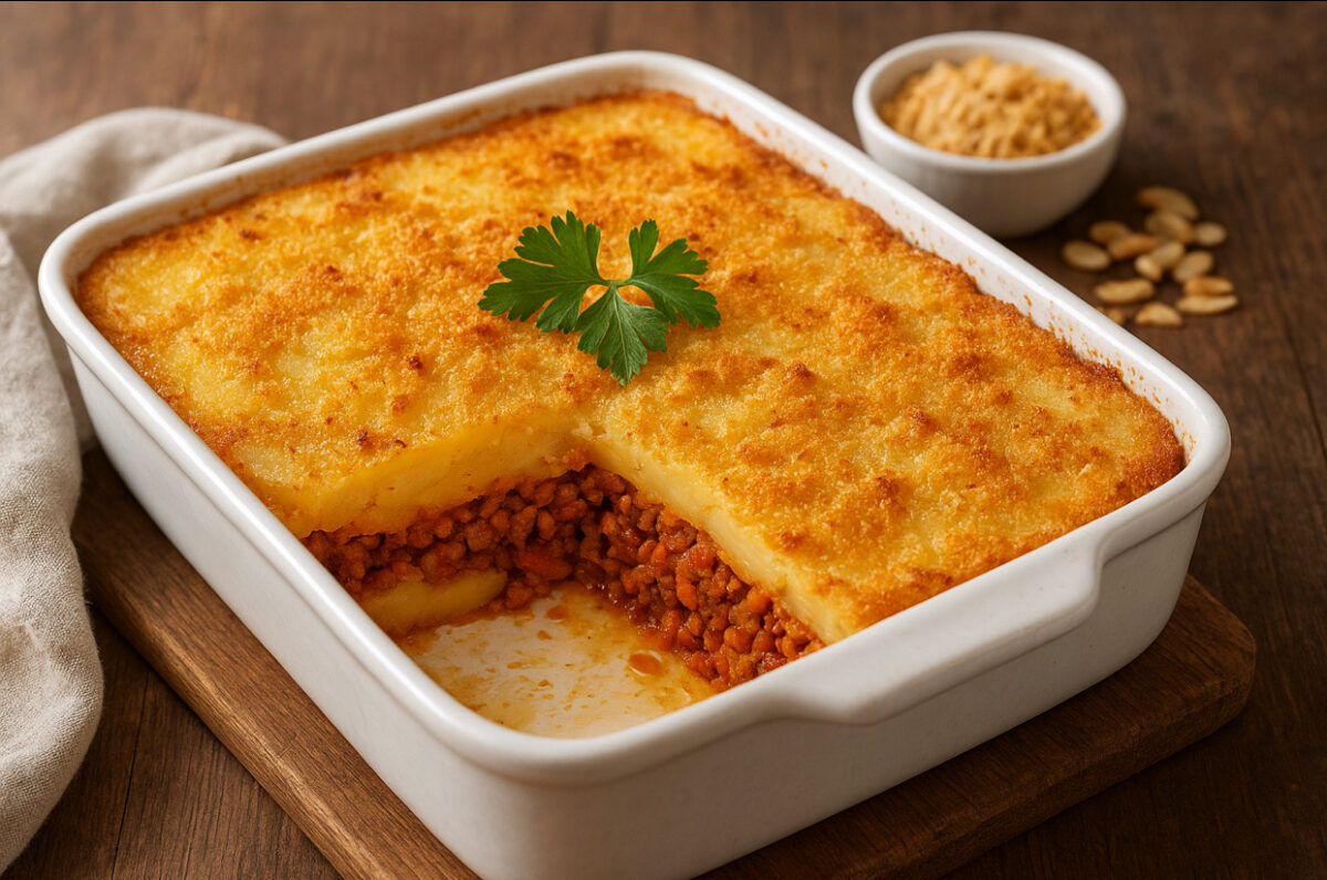 Musaca de cartofi cu soia. Cel mai ieftin ieftin prânz pentru zilele de post
