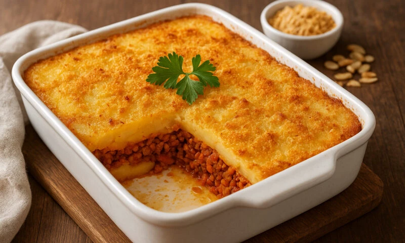 Musaca de cartofi cu soia. Cel mai ieftin ieftin prânz pentru zilele de post