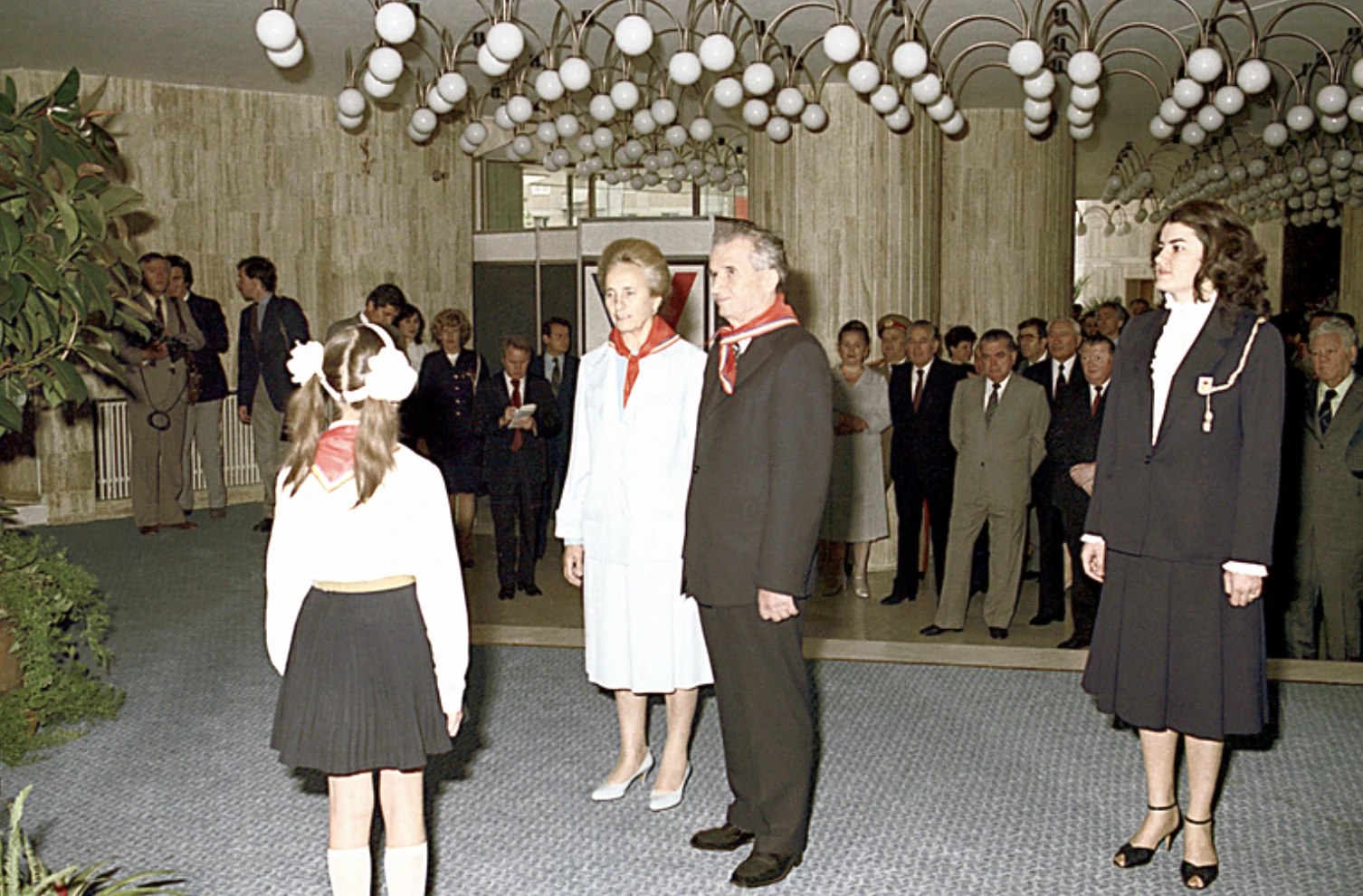 Elena și Nicolae Ceausescu, alături de Poliana Cristescu