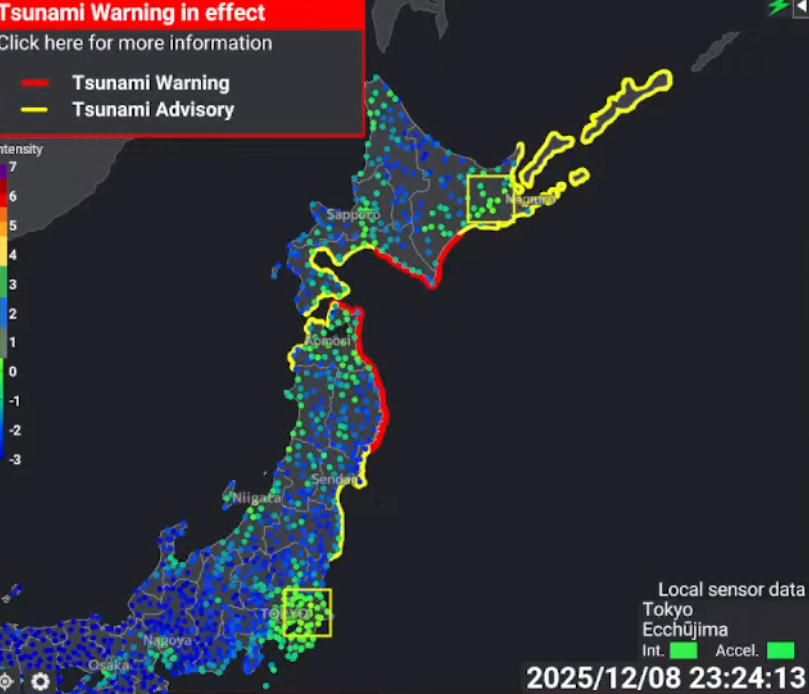 Harta cutremur Japonia